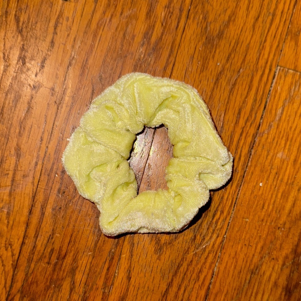 Lemon velvet yellow Scrunchie theme party event rave 90s 80s concert festival